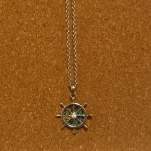 Abalone-Style Ship Wheel Necklace